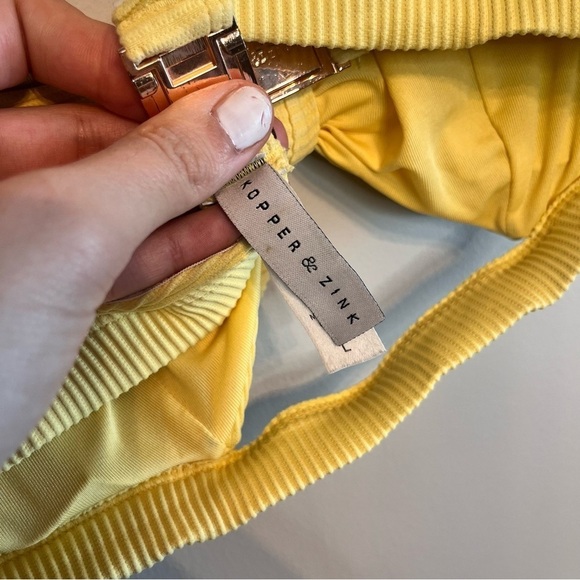 Kopper and Zink RiRi Canary Yellow Bandeau Bikini Top Size Large - Picture 7 of 8
